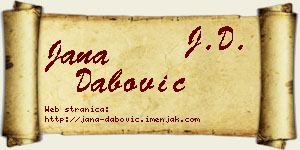 Jana Dabović vizit kartica